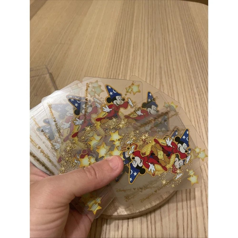 Disneyland Mickey Fantasia Clear Waterproof Plastic Playing Cards IN HARD CASE